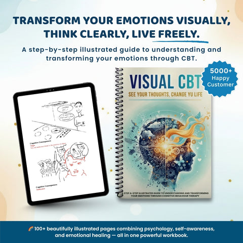 Visual CBT Workbook: Train Your Mind to Defeat Anxiety, Stress & Negative Thoughts